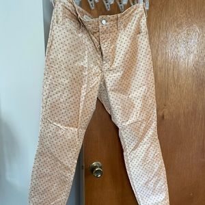 Anthro Pilcro Polka Dot Velvet High Waisted Skinny